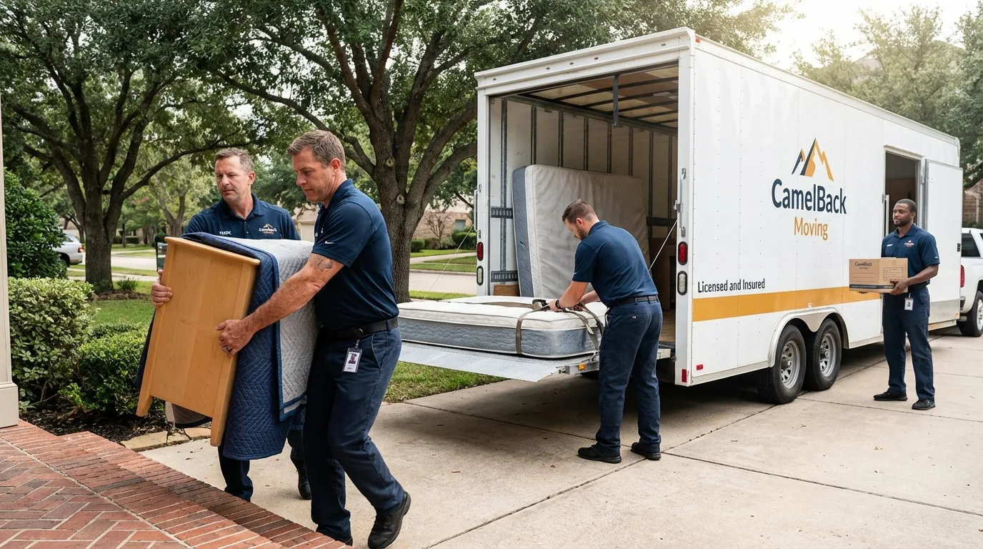 Crew loading residential truck for cross-state move from Loretto, TN